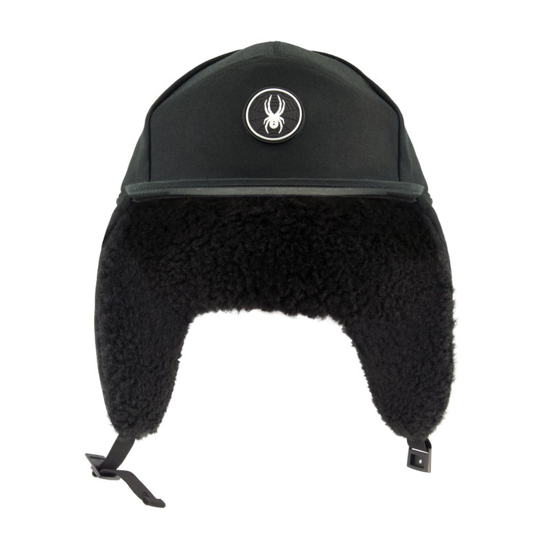 Spyder Mens Sherpa Ear Flap Panel Hat, Black, S/M - Image 1