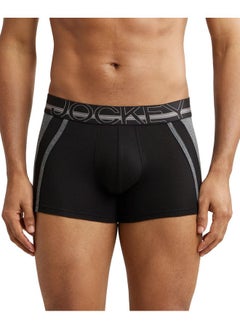 Jockey US21 Men's Super Combed Cotton Elastane Stretch Solid Trunk with Ultrasoft Waistband_Black_L