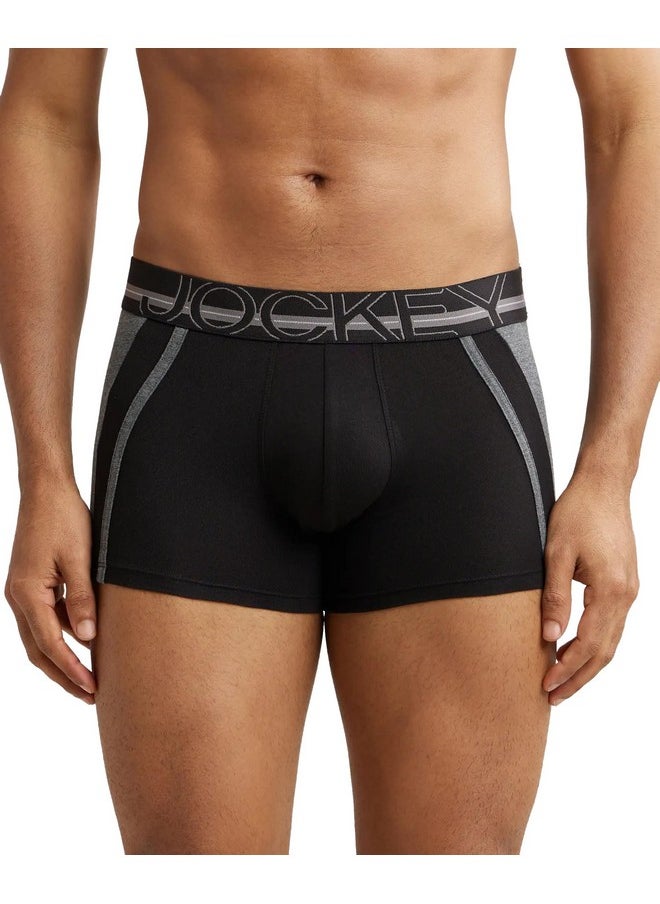JOCKEY - Jockey US21 Men's Super Combed Cotton Elastane Stretch Solid Trunk with Ultrasoft Waistband_Black_L - Image 1
