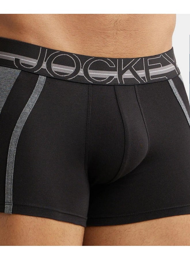 JOCKEY - Jockey US21 Men's Super Combed Cotton Elastane Stretch Solid Trunk with Ultrasoft Waistband_Black_L - Image 1