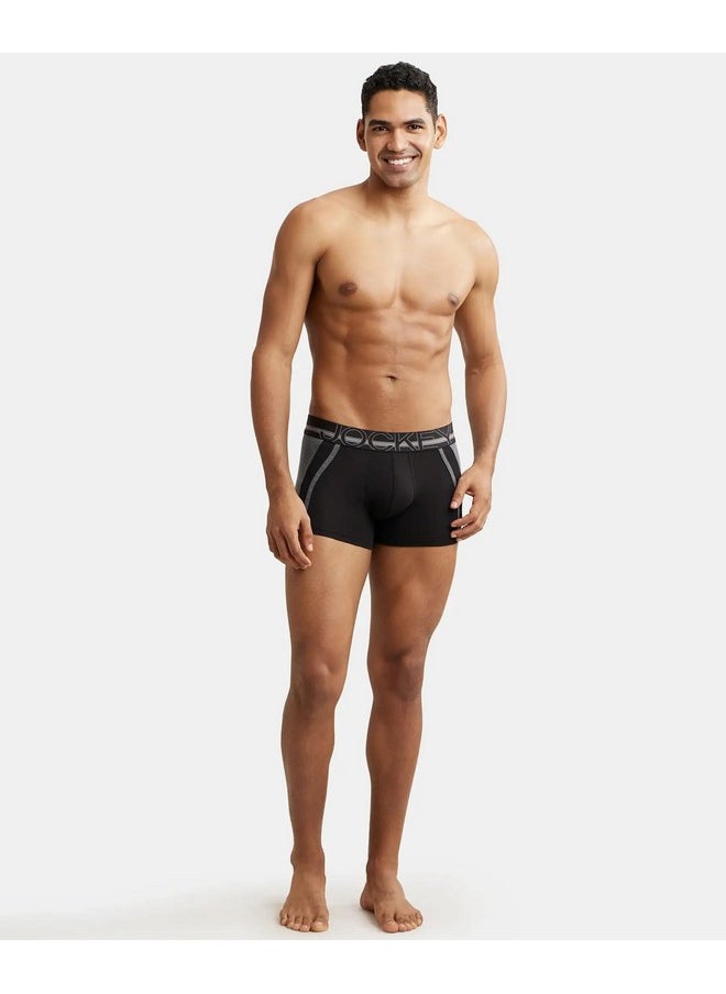 JOCKEY - Jockey US21 Men's Super Combed Cotton Elastane Stretch Solid Trunk with Ultrasoft Waistband_Black_L - Image 1