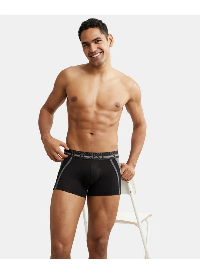 JOCKEY - Jockey US21 Men's Super Combed Cotton Elastane Stretch Solid Trunk with Ultrasoft Waistband_Black_L - Image 1
