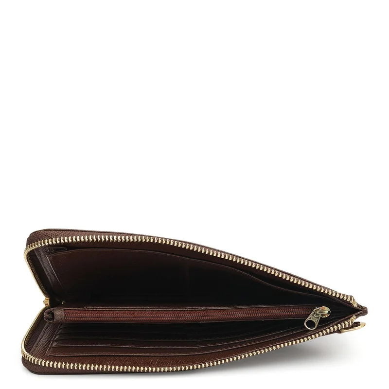 Da Milano Walnut Croco Leather Multi Pouch - Walnut  | Best Price UAE