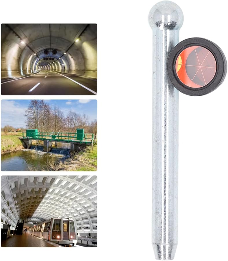 Total Station Prism 16cm Pole 16mm Diameter Durable Aluminum Alloy for Railway Tunnel Surveying - Image 3