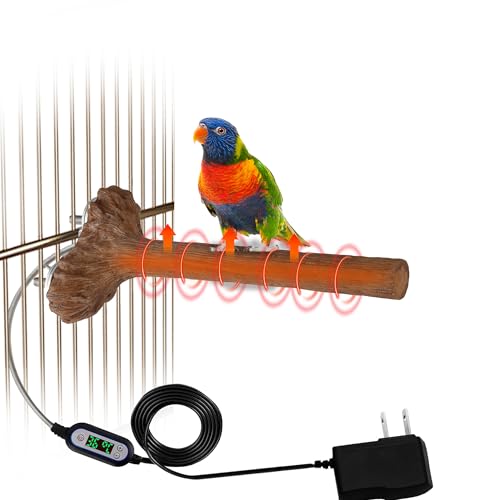 WEIYOONS Heated Bird Perch Birdcage Heater Birds Warmer for Cage Adjustable Temperature Winter Birds Heater for Parrots Conure Cockatiels Parakeets Small Bird - Image 1