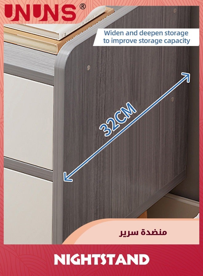 UNUNS NightStand,Bedside Table Side Table With Storage Drawer ,Easy Assembly Bedside Storage Cabinet Organizer For Living Room Bedroom Office - Image 3