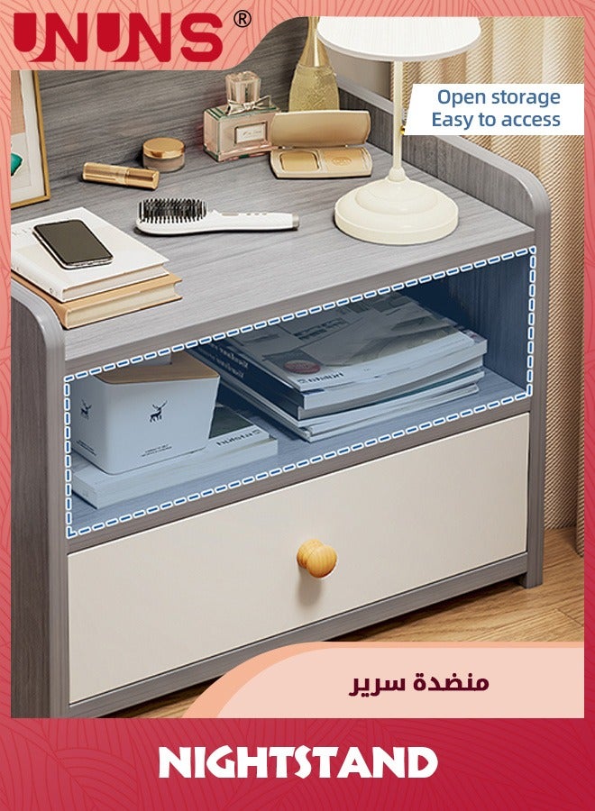 UNUNS NightStand,Bedside Table Side Table With Storage Drawer ,Easy Assembly Bedside Storage Cabinet Organizer For Living Room Bedroom Office - Image 4