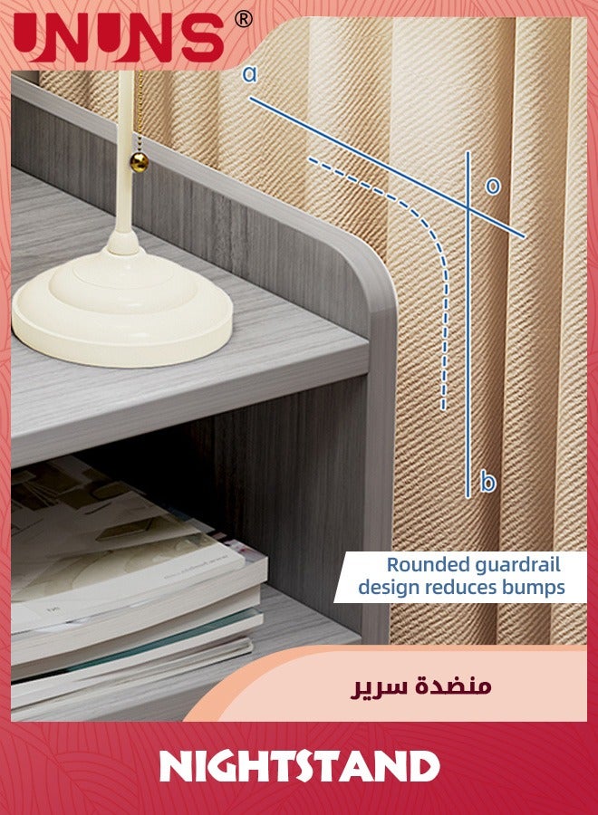 UNUNS NightStand,Bedside Table Side Table With Storage Drawer ,Easy Assembly Bedside Storage Cabinet Organizer For Living Room Bedroom Office - Image 2