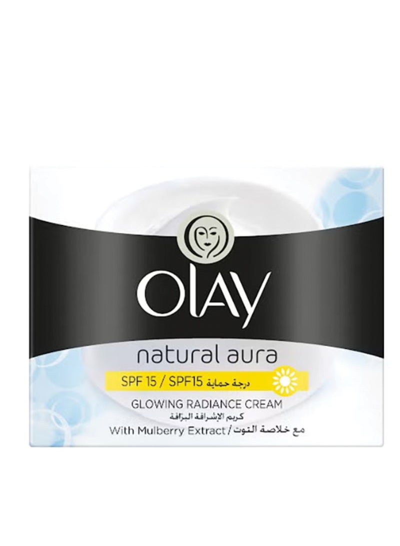 كريم نهاري طبيعي بمعامل حماية من الشمس SPF 15، كريم تألق متوهج مع خلاصة التوت 50 جرامًا 