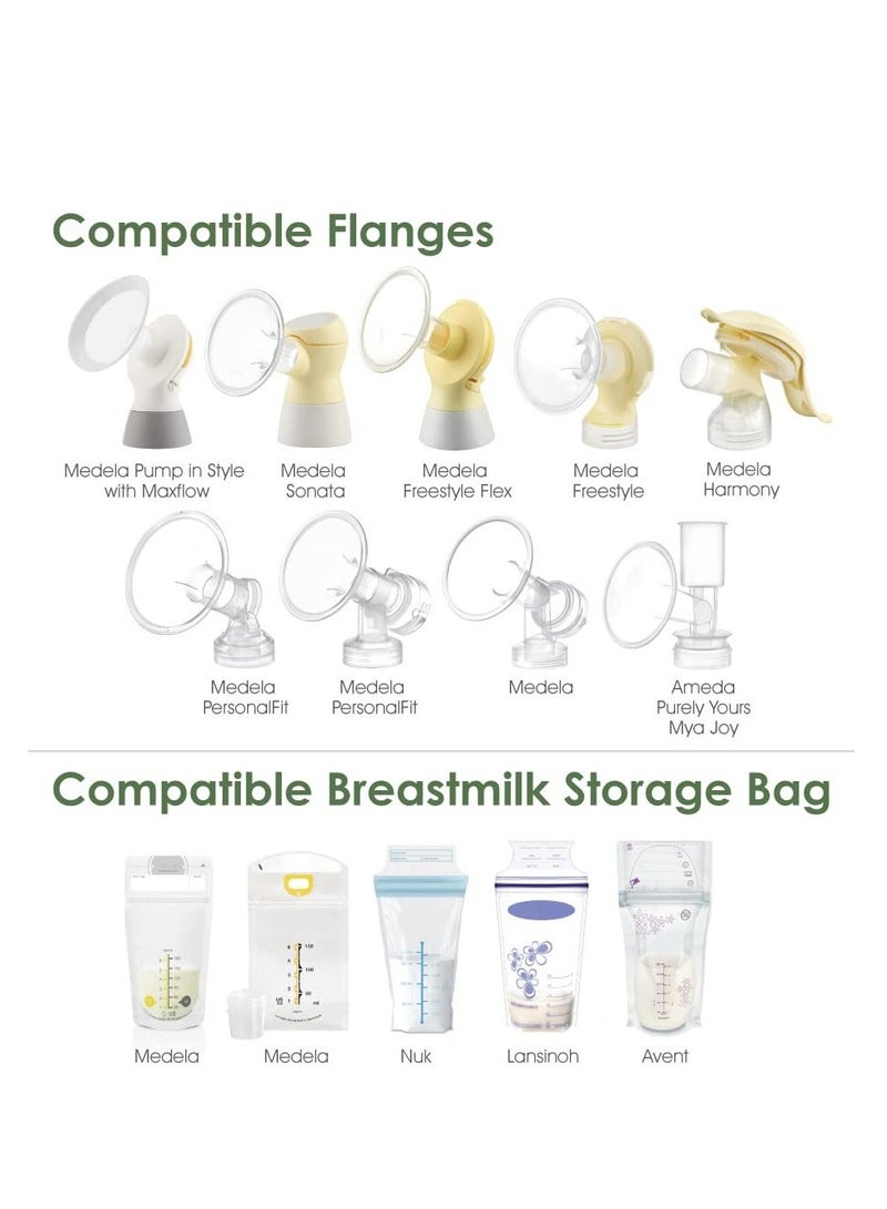 Y&D Breastmilk Storage Bag Adapters - 3rd Generation, Narrow Neck, Compatible with Medela Pumps (All) and Selected Ameda Pumps. Also Lansinoh Nuk Bags - Image 3