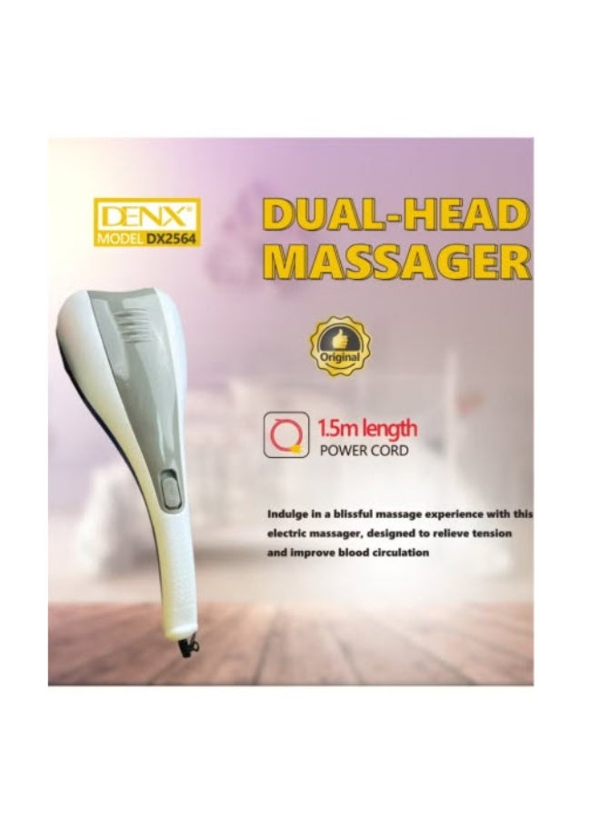 دينكس جهاز تدليك محمول باليد مزدوج الراس لكامل الجسم بالتسخين والاهتزاز بالاشعة تحت الحمراء لتدليك الانسجة الكهربائية مزدوجة الايقاع والرقبة والكتف والظهر والذراعين والساق والقدم وعضلات الساق - Image 3