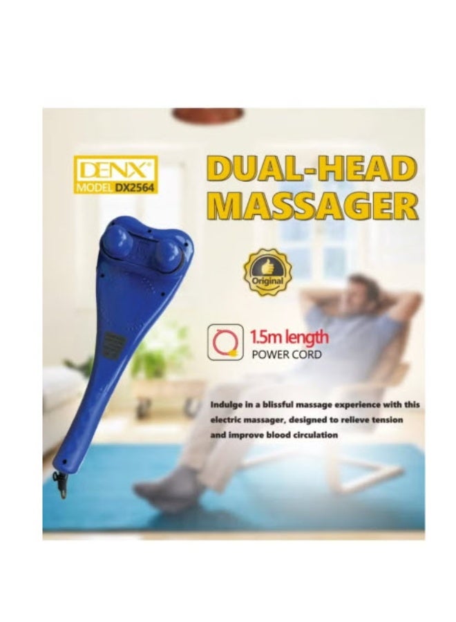 دينكس جهاز تدليك محمول باليد مزدوج الراس لكامل الجسم بالتسخين والاهتزاز بالاشعة تحت الحمراء لتدليك الانسجة الكهربائية مزدوجة الايقاع والرقبة والكتف والظهر والذراعين والساق والقدم وعضلات الساق - Image 4