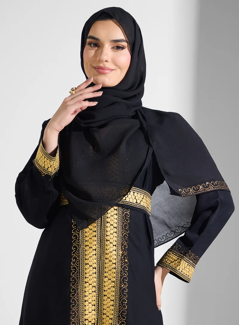 ارابيان كلوزيت عباية مطرزة بحزام