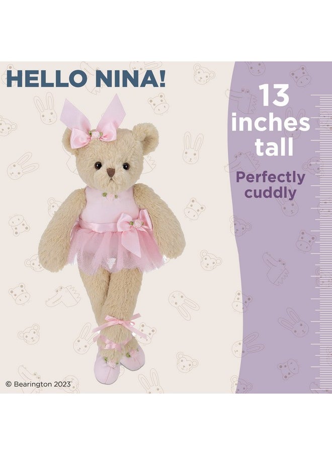 Bearington Collection - Bearington Nina Ballerina 13 Inch Pink Stuffed Animals Ballerina Doll Ballerina Toys - Image 1
