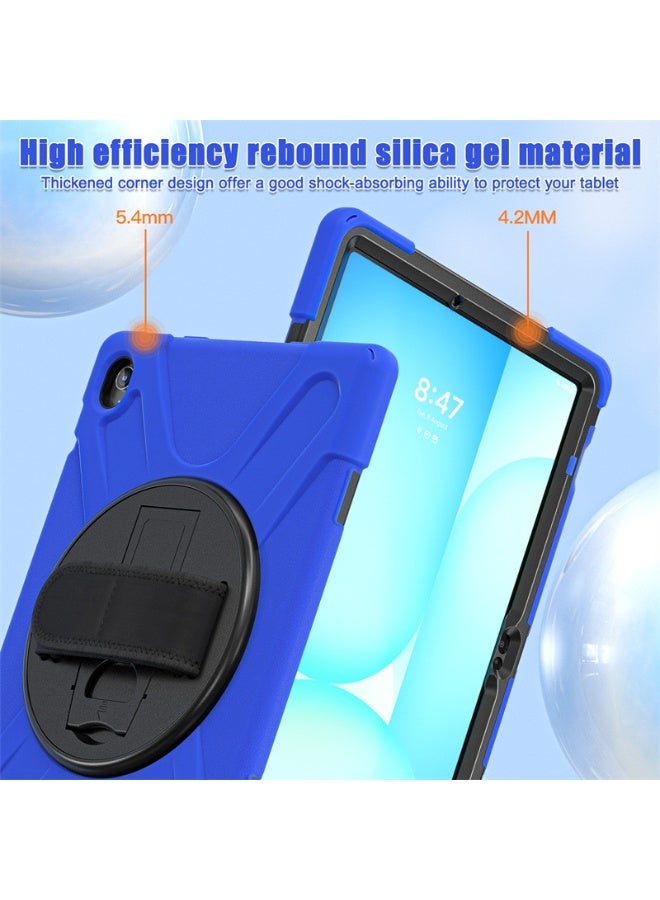 عام غطاء متوافق مع سامسونج جالاكسي تاب S11 11 بوصة 2025، غلاف مقاوم للصدمات مع حامل دوار وحزام يد وحزام كتف للتاب S11. - Image 4