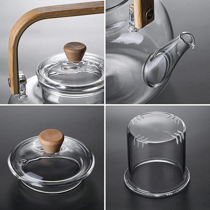 Heat Resistant Glass Teapot with Infuser Clear 900 mL Electronic Stove Not Included  - Image 2