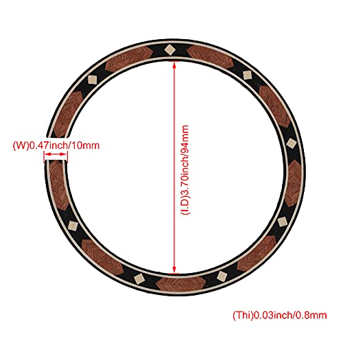 BQLZR Acoustic Guitar Soundhole Rosewood Rosette，Round Sound Hole Decoration add Some Bling To the Face,Inner Diameter 3.70inch, Width 0.39inch, Requires Glue Guitar Sticker Decal - Image 3