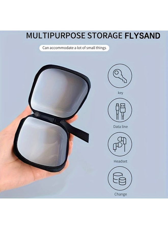 Black Retro Tinplate Coin Purse Geometric Pattern Hard Shell Earphone Holder Case Mini Zipper Wallet - Image 5