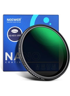 Neewer Neewer 67mm Variable ND Filter ND3-ND1000, 1.5-10 Limited Stops Neutral Density Filter with HD Optical Glass & Double Sided 30 Layer Nano Coatings, Water Repellent/Scratch Resistant/Aluminum Frame  - Image 1
