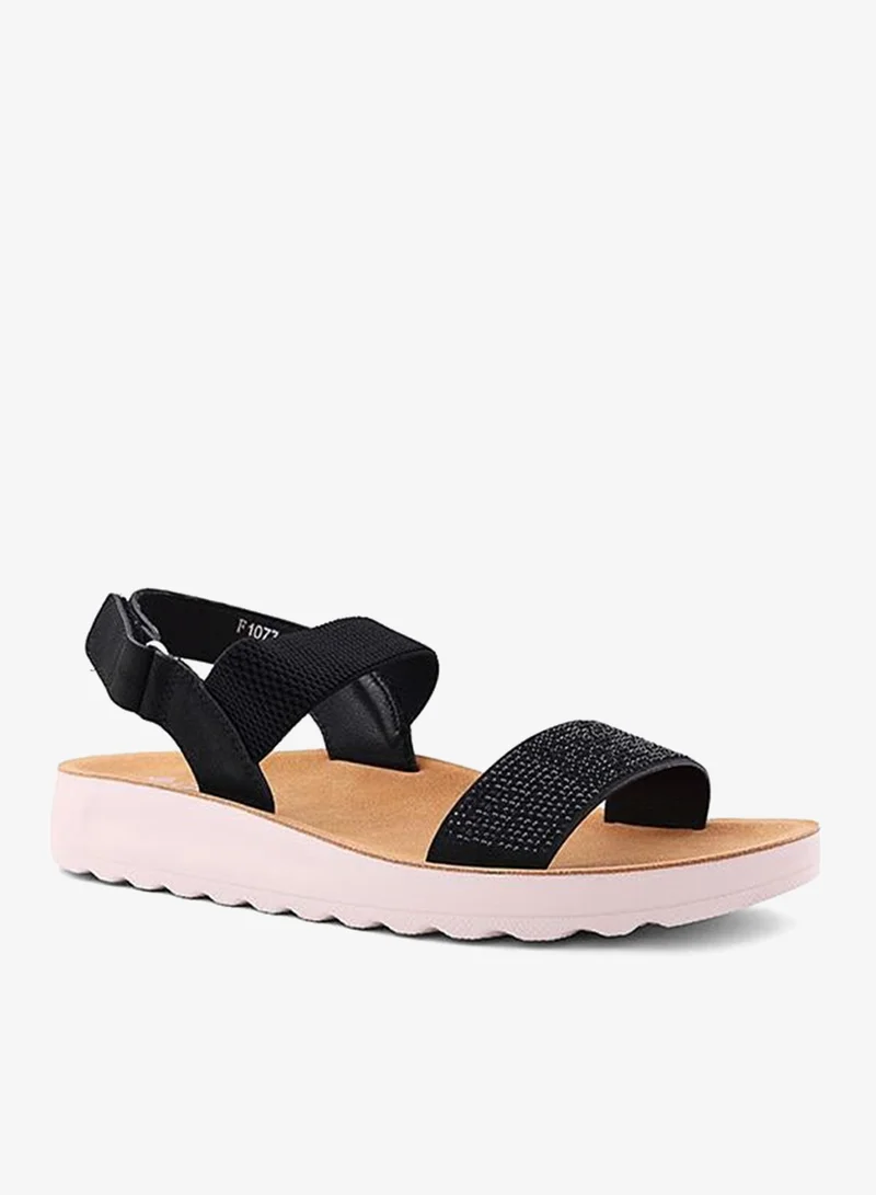 كابلي صنادل نسائية مسطحة بحزام للكاحل