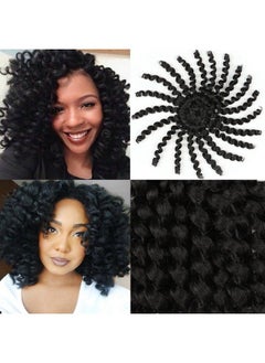 Leeven 3 Pcs Wand Curly Braids 8 Inch Natural Black Jamaican Bounce African Collection Crochet Braiding Twist Hair 20 Strands 1B  - Image 1
