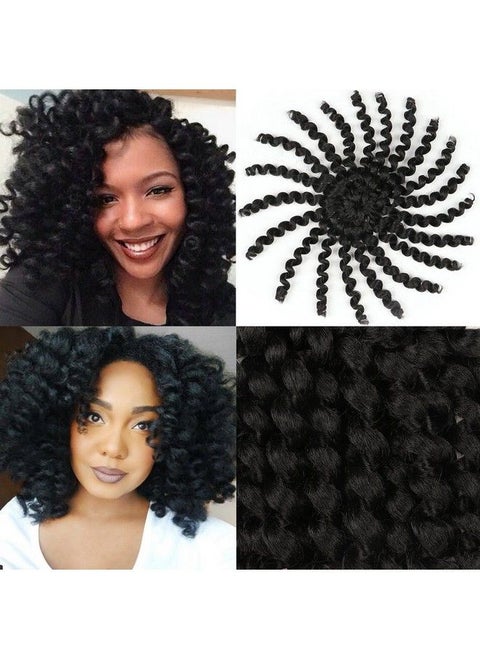 3 Pcs Wand Curly Braids 8 Inch Natural Black Jamaican Bounce African Collection Crochet Braiding Twist Hair 20 Strands 1B