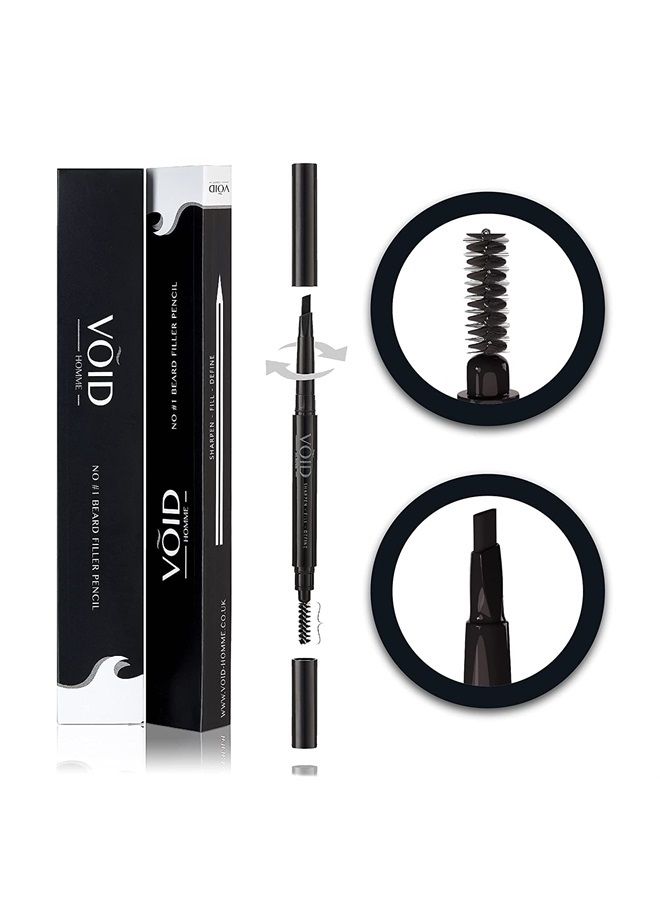 VOID Homme Beard Filler Pencil (Dark Brown) - Sweat & Waterproof, Smudge-proof, Cover Patches Instantly & Get Natural Beard Fullness - Image 1