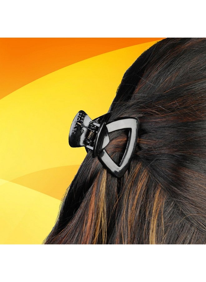 بيردوير مشابك شعر كبيرة الحجم باللون الأسود ومتعدد الألوان مصنوعة من مادة الأكريليك المطاطية المستوردة على شكل فراشة حجرية للنساء | مشابك شعر (أسود، صدفي - قطعة من 6 قطع (SWA)) - Image 4