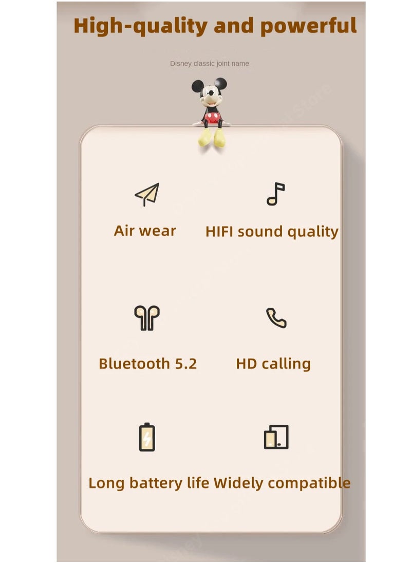 Disney - Disney TWS Earphones Bluetooth 5.2 Wireless headphone Noise Reduction Headphones Earbuds HiFi Sports Waterproof Headset - Image 1