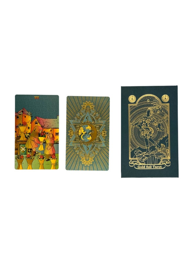 Waite Gold Foil Tarot Caro Card Tarot Color Printing Tarot Card PVC Waterproof Tarot Card Table Game Tablecloth