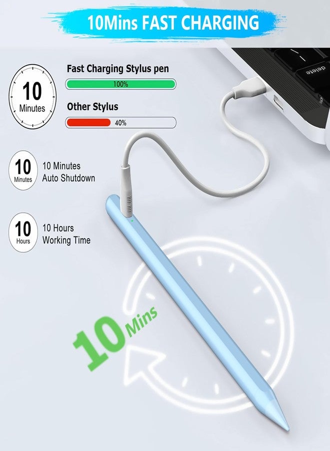 FUWANG Stylus Pen for iPad A16/10th/9th Generation, 10Mins Fast Charge for Apple Pencil&iPad Pen, Compatible with iPad A16/10th/9th/8th/7th/6th/Pro 13''11''M4/12.9 inch/Air 11'' 13'' M3/M2/Mini 6/5 - Image 3