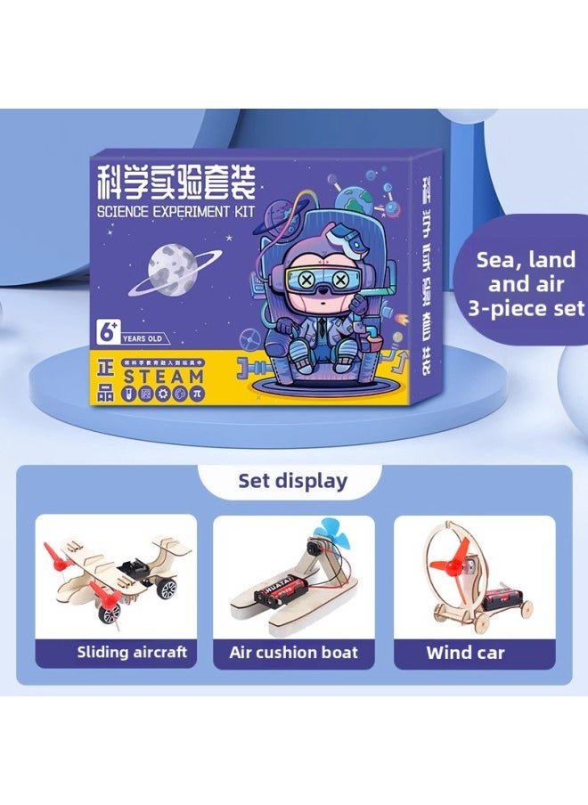 Generic - Science Experiment Suit Gift Box For Students Kindergarten Diy Handmade Science And Technology Small Production Material Package Children's Puzzle-Color:Sea, Land And Air Selected 3-piece Set⭐Beginner Trips - Image 1
