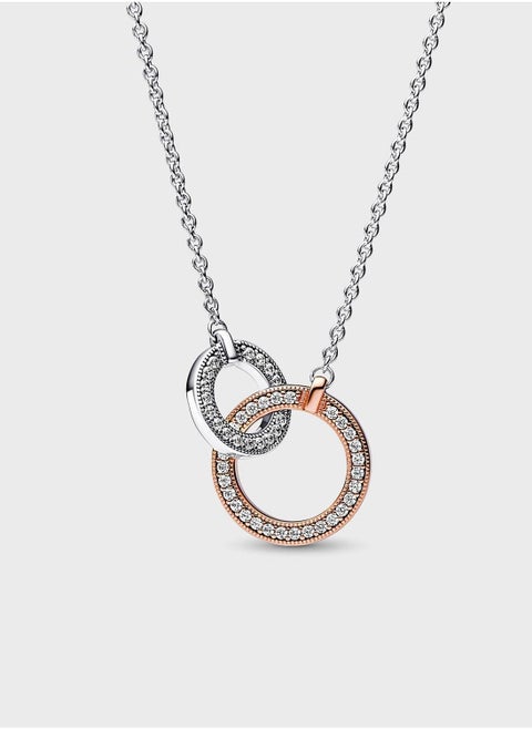 Signature Two Tone Intertwined Circles Necklace