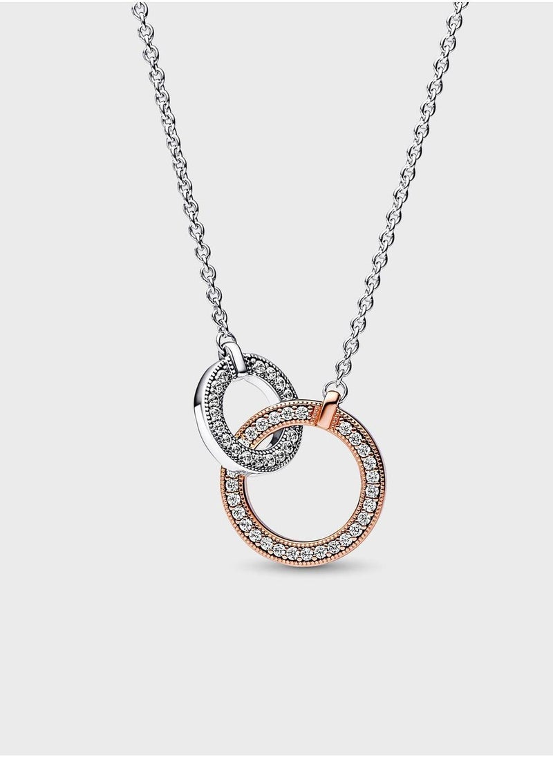 PANDORA Signature Two Tone Intertwined Circles Necklace  - Image 1