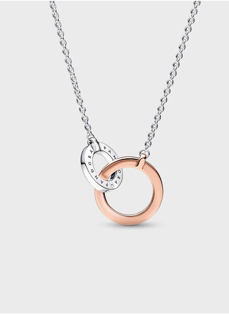 PANDORA Signature Two Tone Intertwined Circles Necklace  - Image 2