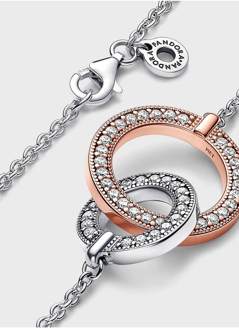PANDORA Signature Two Tone Intertwined Circles Necklace  - Image 3