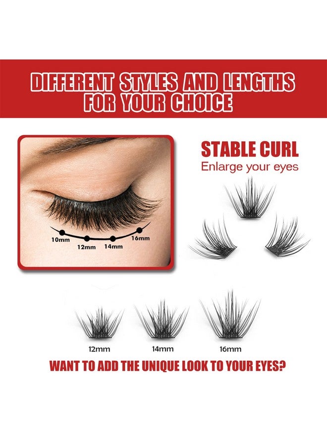 EASITENSION DIY Eyelash Extension, 3D Effect Individual Melt Flare Lash Cluster Natural Lashes Set, Home Eyelash Extension, D curl Lashes Pack 12mm,14mm (14MM-Sparkle) - Image 4