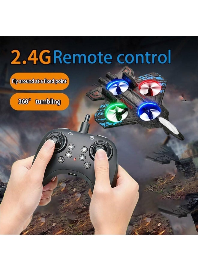 2.4GHz Remote Control Airplane – Foam Jet Fighter with LED Lights, 3 Speed Modes, 2 Batteries, 4 Extra Propellers for Kids & Beginner Pilots - Image 3