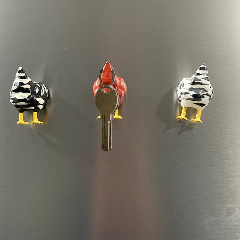 New Creative Resin Craft Refrigerator Stickers Chicken Butt Key Hanging Household Daily Practical Good Small Gifts - Image 4