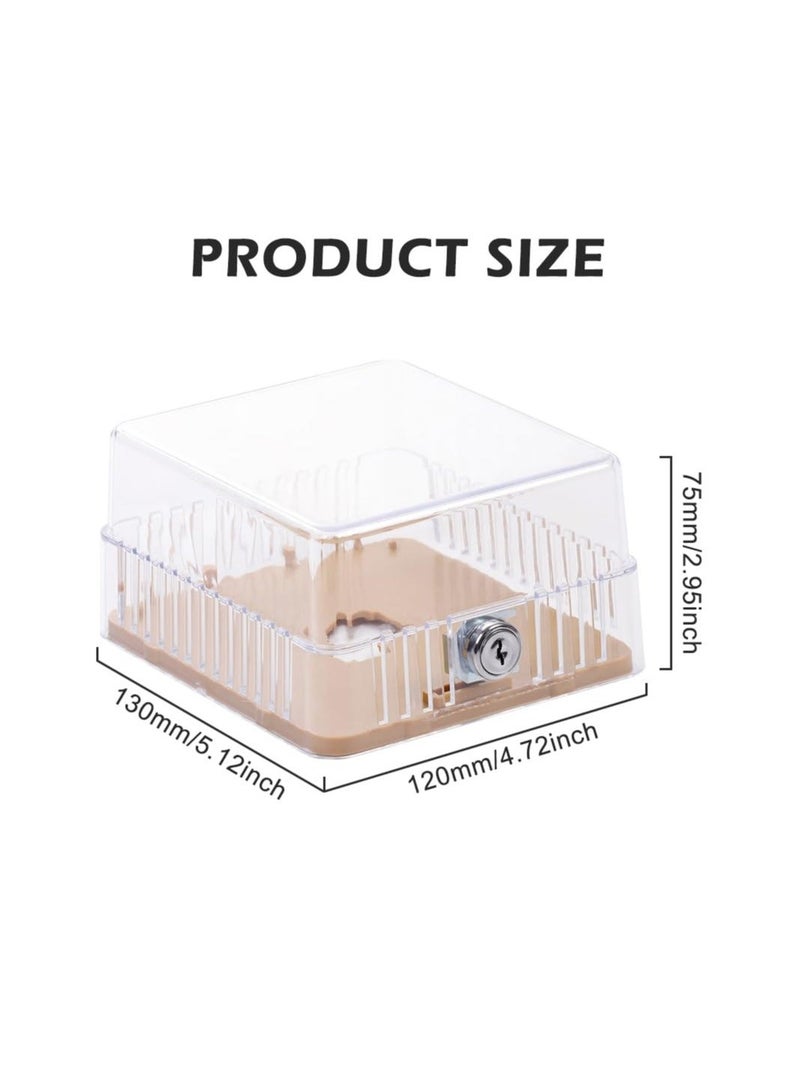 صندوق قفل ترموستات عالمي مع مفتاح، واقي ترموستات بلاستيكي شفاف للحائط، غطاء ترموستات مع قفل، غطاء لوحة التحكم في التدفئة وتكييف الهواء قابل للقفل، 130*120*75 مم - Image 5