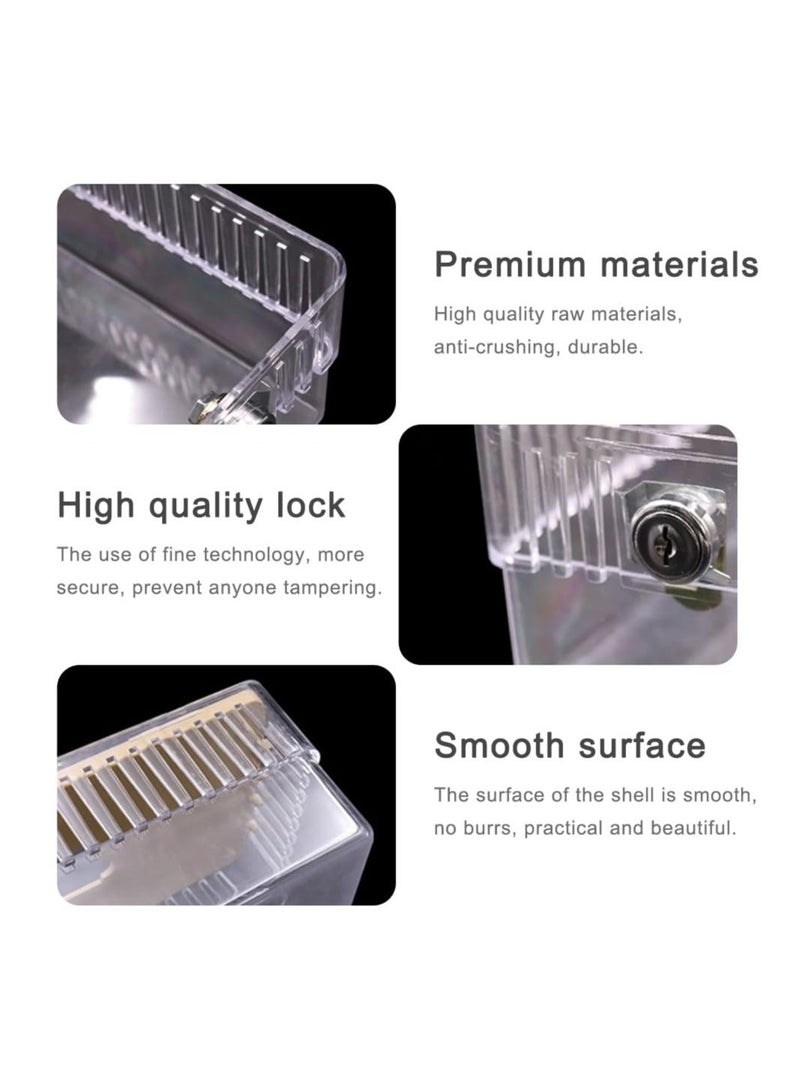 صندوق قفل ترموستات عالمي مع مفتاح، واقي ترموستات بلاستيكي شفاف للحائط، غطاء ترموستات مع قفل، غطاء لوحة التحكم في التدفئة وتكييف الهواء قابل للقفل، 130*120*75 مم - Image 3