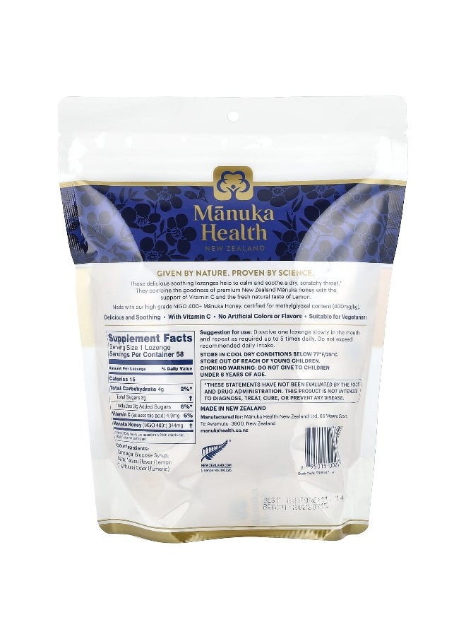 Manuka health Manuka Health, Manuka Honey Lozenges, Natural Lemon, 58 Lozenges  - Image 2