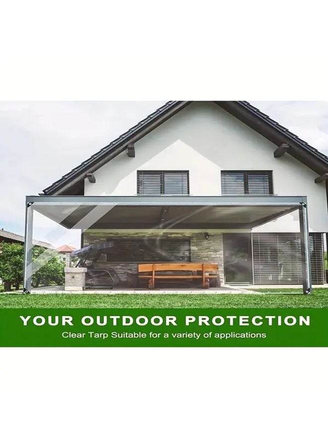Heavy Duty 8mil Clear PVC Waterproof Tarp 9 9x13 Reinforced Edges Grommets UV Resistant - Image 2