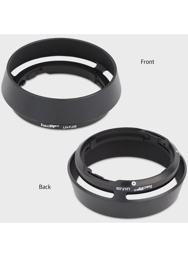 Haoge LH-FJ35 Bayonet Round Metal Lens Hood for Fujifilm Fuji Fujinon XF 35mm f/2 R WR XF35mmF2, XF 23mm f2 R WR XF23mmF2 and XC 35mm F2 XC35mmF2 Lens Replace LH-XF35-2 - Image 2