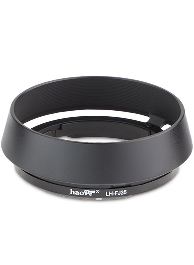 Haoge LH-FJ35 Bayonet Round Metal Lens Hood for Fujifilm Fuji Fujinon XF 35mm f/2 R WR XF35mmF2, XF 23mm f2 R WR XF23mmF2 and XC 35mm F2 XC35mmF2 Lens Replace LH-XF35-2 - Image 1