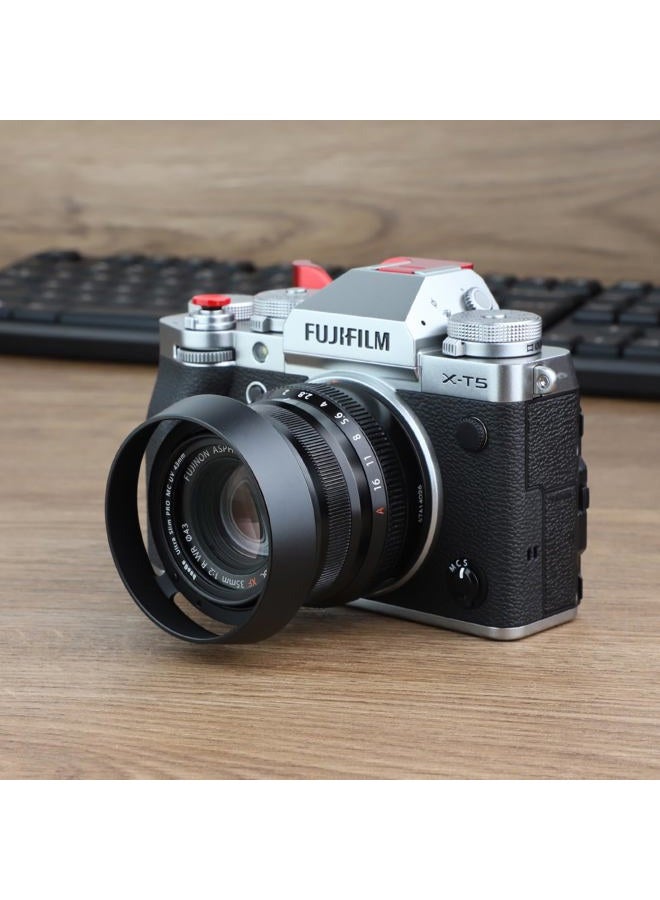 Haoge LH-FJ35 Bayonet Round Metal Lens Hood for Fujifilm Fuji Fujinon XF 35mm f/2 R WR XF35mmF2, XF 23mm f2 R WR XF23mmF2 and XC 35mm F2 XC35mmF2 Lens Replace LH-XF35-2 - Image 5