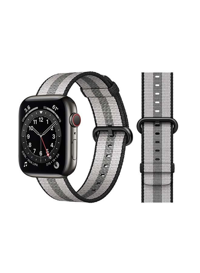 Perfii Nylon Replacement Band For Apple Watch Series 6/SE/5/4/3/2/1 Black Stripe