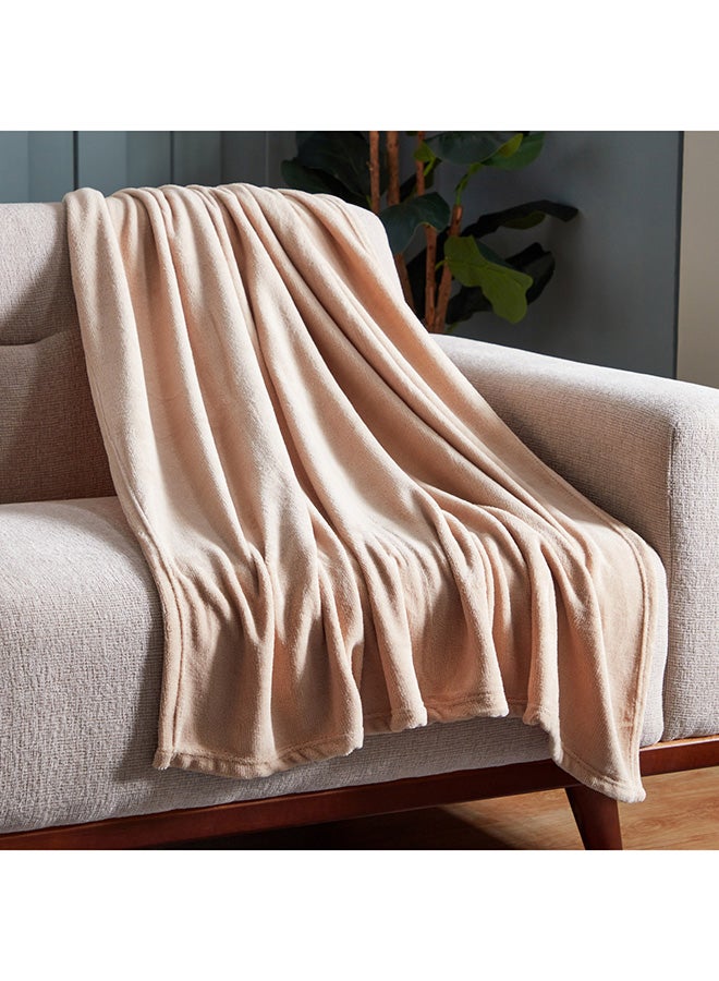 Home Box Ontario Solid Coral Fleece Throw 170x120 cm  - Image 1