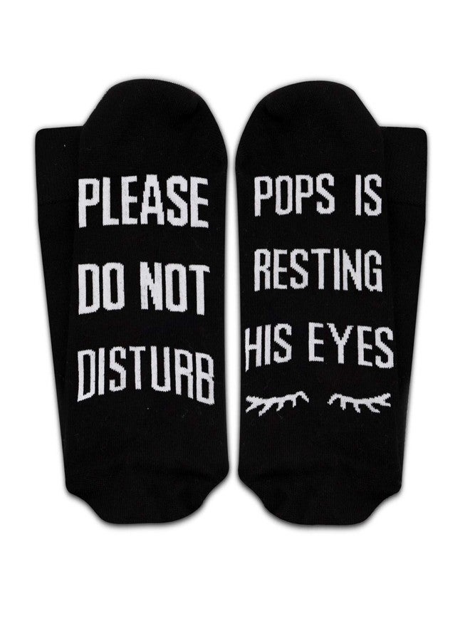 GJTIM 2PAIRS Please Do Not Disturb Pops Is Resting His Eyes Funny Socks Fathers Day Gift Grandfather Dad Birthday Pops Gift (Pops resting eyes) - Image 3