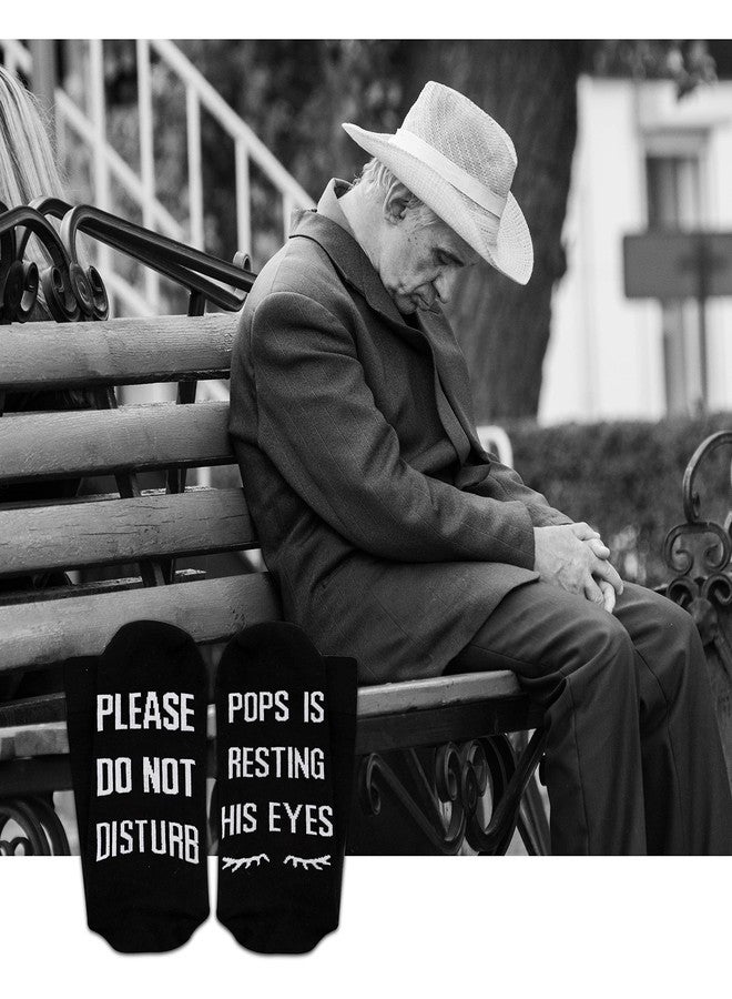 GJTIM 2PAIRS Please Do Not Disturb Pops Is Resting His Eyes Funny Socks Fathers Day Gift Grandfather Dad Birthday Pops Gift (Pops resting eyes) - Image 4